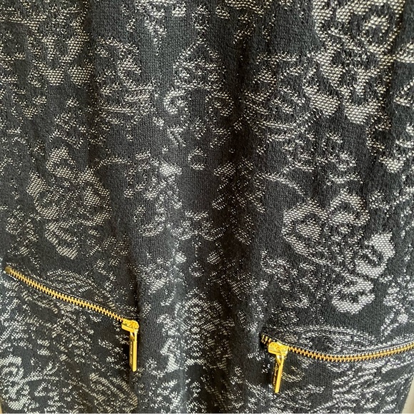 Michael Kors Paisley Sweater Dress Size S Black Metallic Long Sleeve Knit Winter - Picture 4 of 9